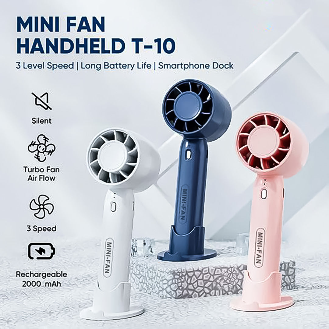 T-10 Handheld Mini Fan With Stand - Ali Trade