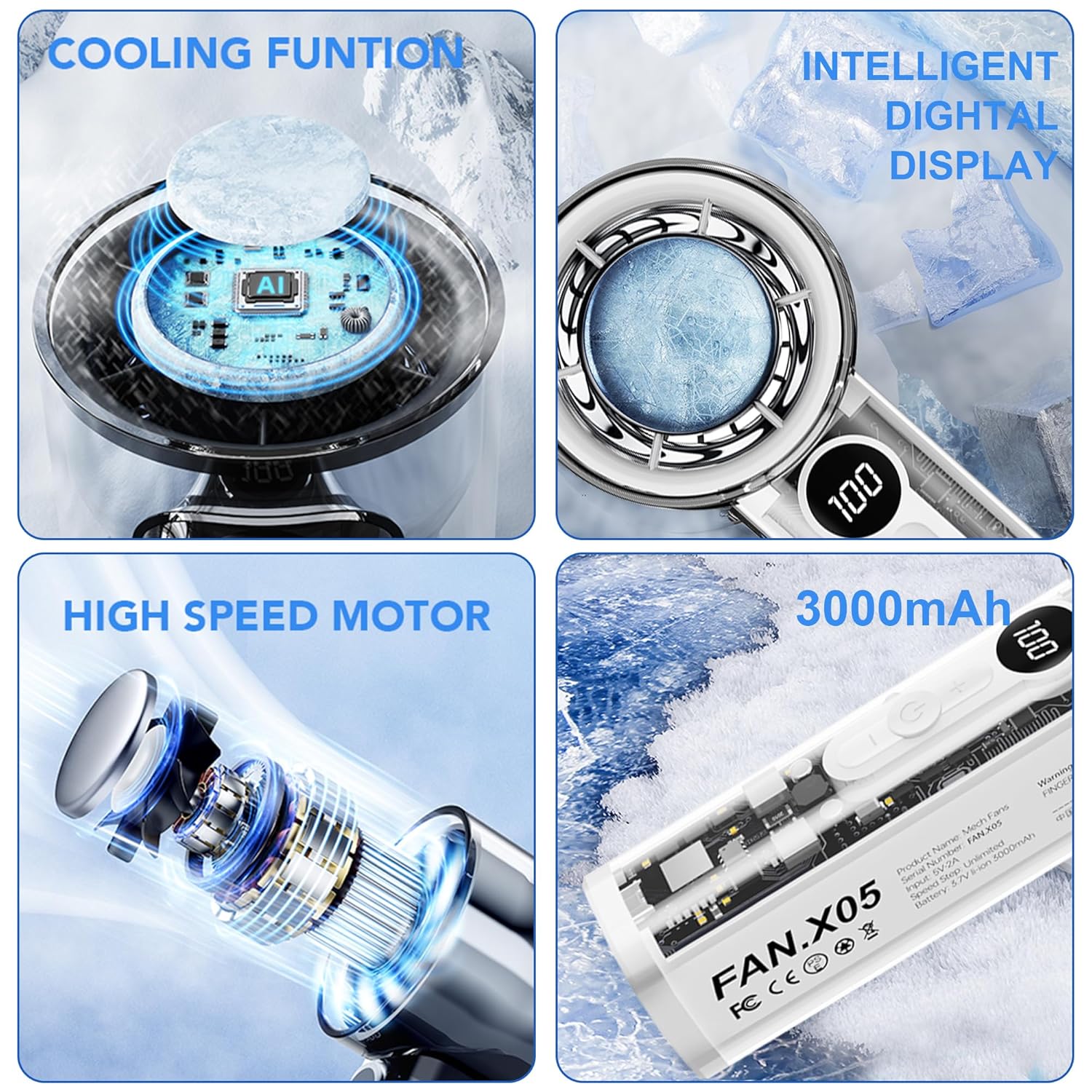 X05 High-Speed Cooling Fan (Transparent) - Ali Trade